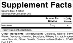 Vitamatic Melatonin 5mg Tablets | Vegetarian, Non-GMO, Gluten Free | 1 Year…