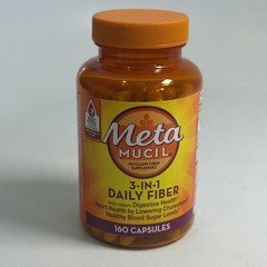 Metamucil 3-in-1 Psyllium Husk Fiber Supplement 160 Count New Sealed 06/2028 New