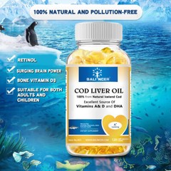 Highly concentrated cod liver oil 1200 mg – Containing Vitamin A (120 capsules)