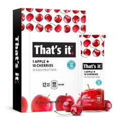 That’s it. Apple + Cherry 100% Natural Real Fruit Bar, Best High Fiber (12 Pack)