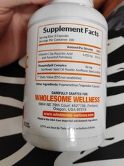 Wholesome Wellness Liposomal Vitamin C 1500mg Supplement 200 Capsules 02/2028