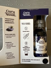 GuruNanda Cold Pressed Black Seed Oil with Vitamin D3 E & K2, 2 oz Exp. 1/27