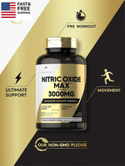 Nitric Oxide Supplement 3000Mg | 120 Capsules | with L-Arginine & L-Citrulline