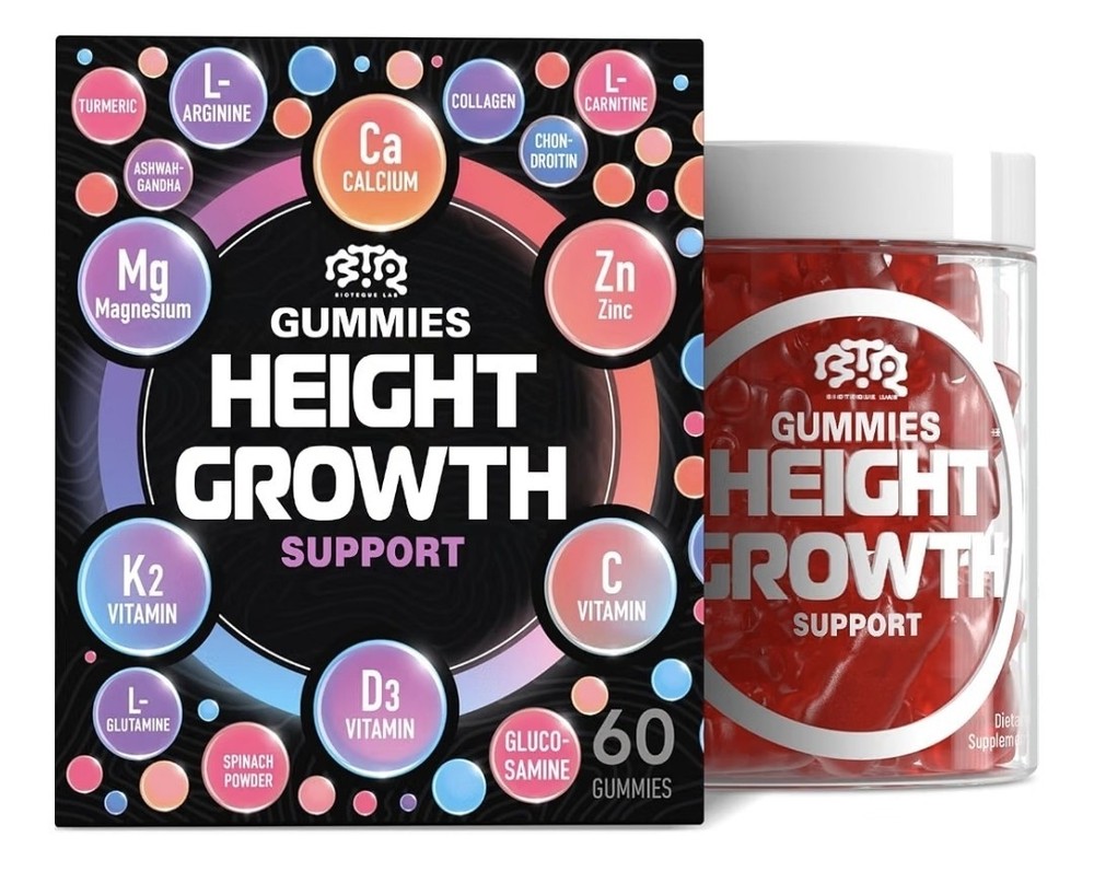BIOTEQUE LAB Height Growth Support Increase Gummies Vitamins 60 Count