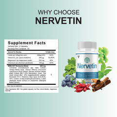 (5 Pack) Nervetin Nootropic Supplement, Nervetin Maximum Strength (300 Capsules)