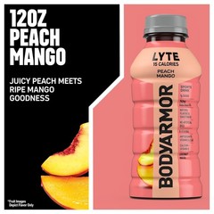Refresh With LYTE Peach Mango Electrolyte Drinks – 15 Calories, 8 Bottles, 12 Oz