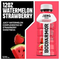 ZERO Sugar Watermelon Strawberry Electrolyte Drink, Natural Flavors, 12 Fl Oz Bo