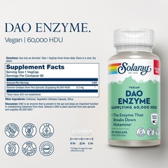 DAO Enzyme Supplement – Breaks Down Histamine – 60,000 HDU – Vegan, Gluten-Free,