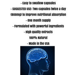 BRAIN BOOSTER NOOTROPIC, 120 Capsules, Improve Memory, Focus, Mental Energy.