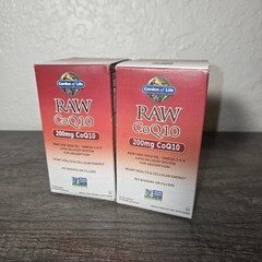 2x Garden of Life Raw CoQ10 200mg 60 Caps Exp: 2/27 New Sealed