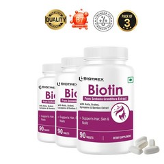 3 Pack Bio.trex Biotin 90 Tablets Hair Skin Nails