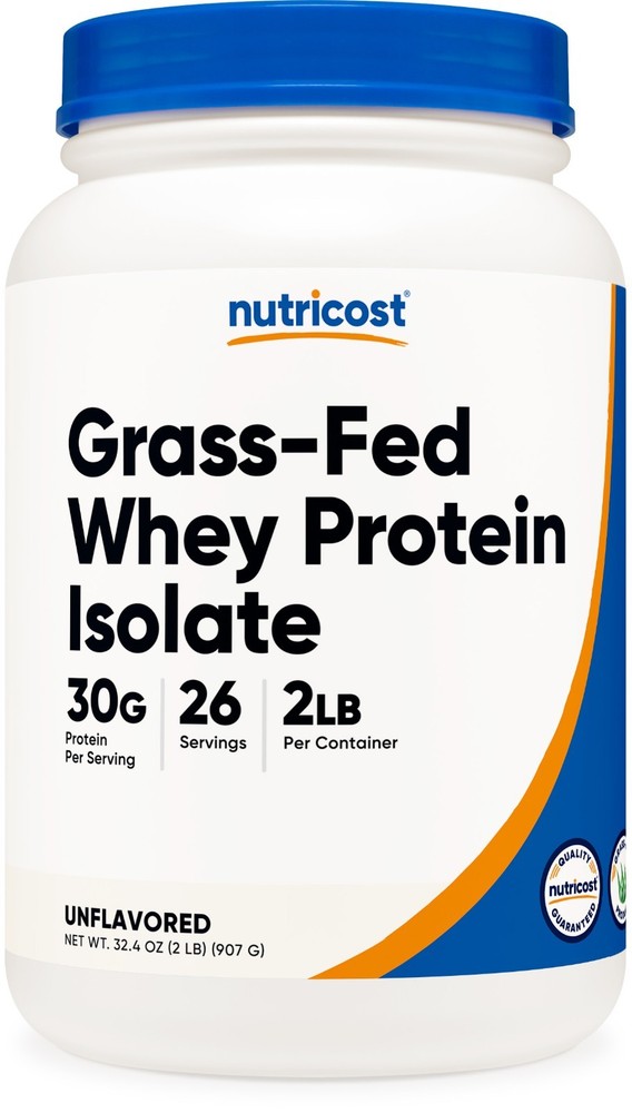 ✅ Nutricost Grass-Fed Whey Protein Isolate (Unflavored) 2LBS ✅