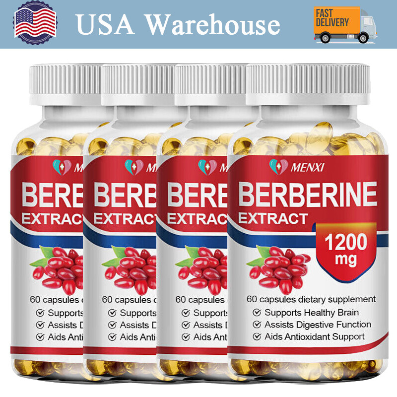 Berberine Capsules 1200mg Daily Supplement For Heart Health Antioxidant Support