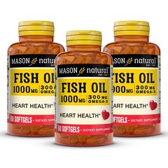 MASON NATURAL Omega,3 Fish Oil, 180,Day Supply, 60 Count (Pack of 3), Yellow