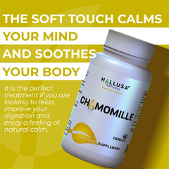 CHAMOMILLE – Soothe & Relax – Digestive Aid – Menstrual Support – 60 Caps