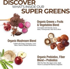 50 Organic Superfoods in Chocolate Flavor | Energizing Drink Mix with Probiotics