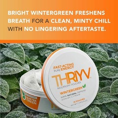 (5 Pack) THRiYV Nootropic Energy Pouches – Wintergreen – 50mg Caffeine Per Pouch