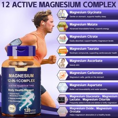 Magnesium Complex 700mg – Made with 12 Elemental Magnesium Forms, 4-month supply