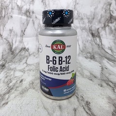 KAL B-6 B-12 Folic Acid Berry 60 Tablets Exp 04/2026