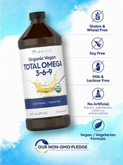 Omega 3 6 9 16 Fl Oz Cold Pressed Certified Organic, Vegan Supplement Vegetarian