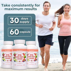 New Vital Super Fruits Veggies Daily Supplement Capsules Fast Shipping
