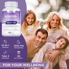 Binder 1500mg – Activated Carbon, Zeolite – Detox Support, Natural Cleanse Aid
