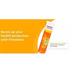 FLAVETTES Effervescent GLOW Vitamin C Orange For Hair and Skin Health 1000mg