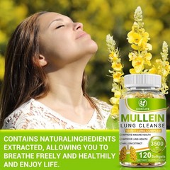 Mullein Leaf Capsules 3500mg – Support Lung Cleanse Respiratory Health Vegan