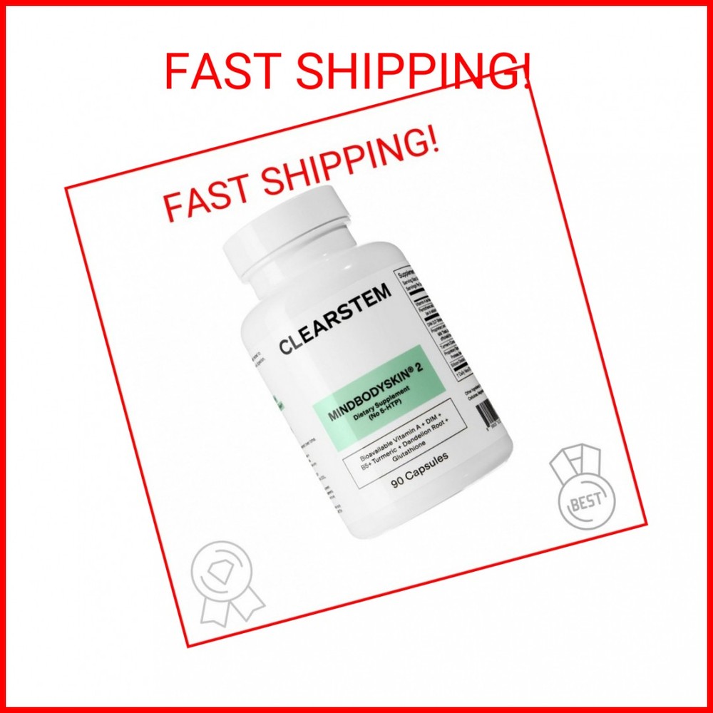 CLEARSTEM – MINDBODYSKIN Hormonal Acne Supplement (No 5-HTP) – Natural DIM Suppl