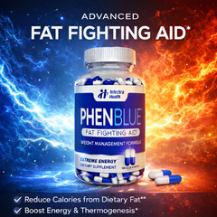 PHEN-BLUE Fat Fighting Diet Pills + Extreme Energy 120 Capsules