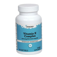 Vitacost Vitamin K Complex – K1 & K2 – BONE & HEART HEALTH – 90 Softgels 5/2028