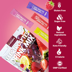 2pack Electrolyte Hydration Packets Best Electrolytes Drink Mix, Sugar Free 40ct