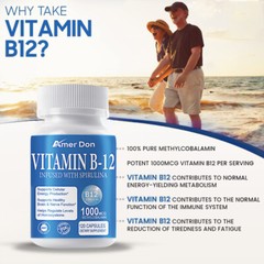 Vitamin B-12 (Methylcobalamin) Fast Dissolve – Strawberry 1,000 mcg 120 Capsules