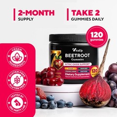 VitaUp Beet Root Gummies – Beetroot Supplement with CoQ10, Grape Seed, Vitami…