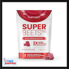 2 BOTTLES–Superbeets Heart Chews, Nitric Oxide &Blood Pressure Support,60 Count