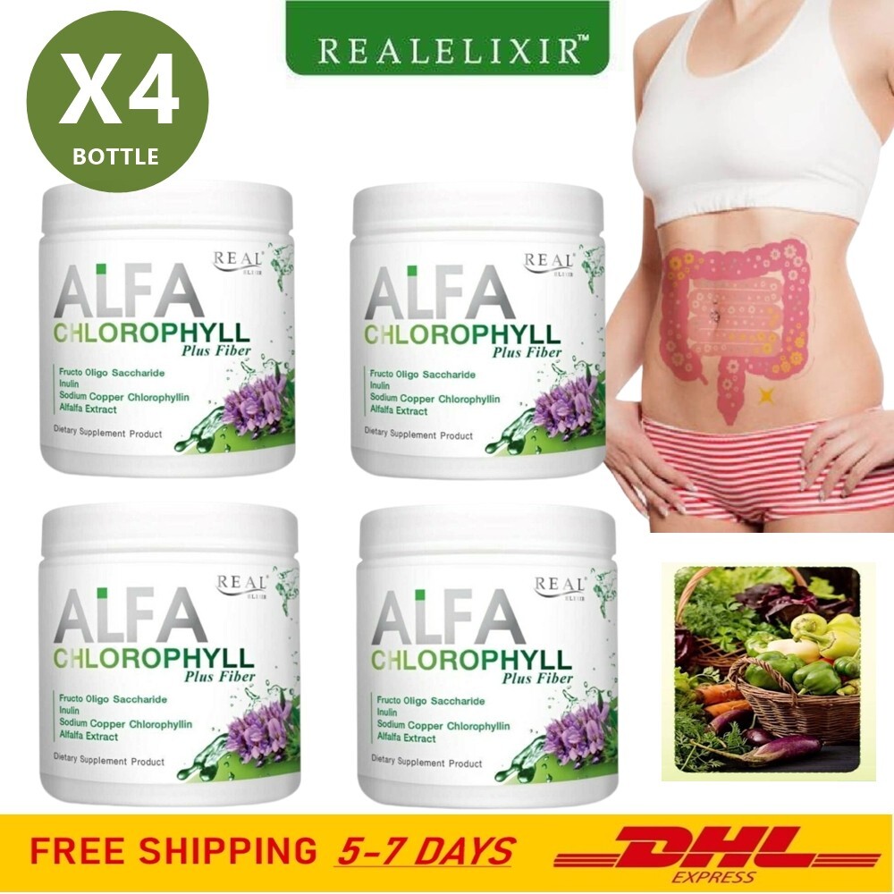 4X Real Elixir Alfa Chlorophyll Plus Fiber Detox Vitamins Minerals Body Immunity
