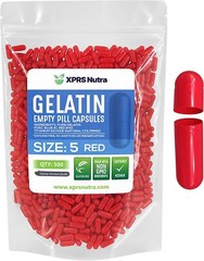 Capsules Express Size 5 Red Empty Gelatin Capsules Gelcaps Kosher DIY Caps