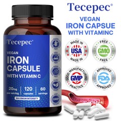 Iron Supplement 20mg – Iron Deficiency Anemia – Blood Tonic – 120 Capsules