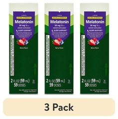 (3 pack) Liquid Melatonin Sleep Support Dietary Supplement, 10 mg, 2 fl oz