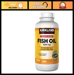 High-Potency Fish Oil 1000mg, 400 Softgels – Omega-3 Supplement (2 Pack)