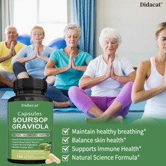 Soursop Supplement – Digestive Relief, Respiratory Health Support – 120 Capsules