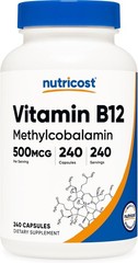 Nutricost Vitamin B12 Supplement (500mcg) 240 Capsules-Methylcobalamin,Vegan,GMO