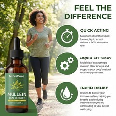 SCEZROB Nutrapure Mullein Extract Drops for Lung, Organic 1 Fl Oz (Pack of 1)