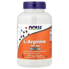2 X NOW Foods, L-Arginine, 500 mg, 250 Veg Capsules