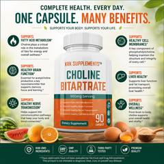 Choline Bitartrate 900mg Brain Memory Booster Phosphatidylcholine Nootropic