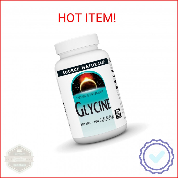 Source Naturals Glycine 500 mg Amino Acid Dietary Supplement – 100 Capsules