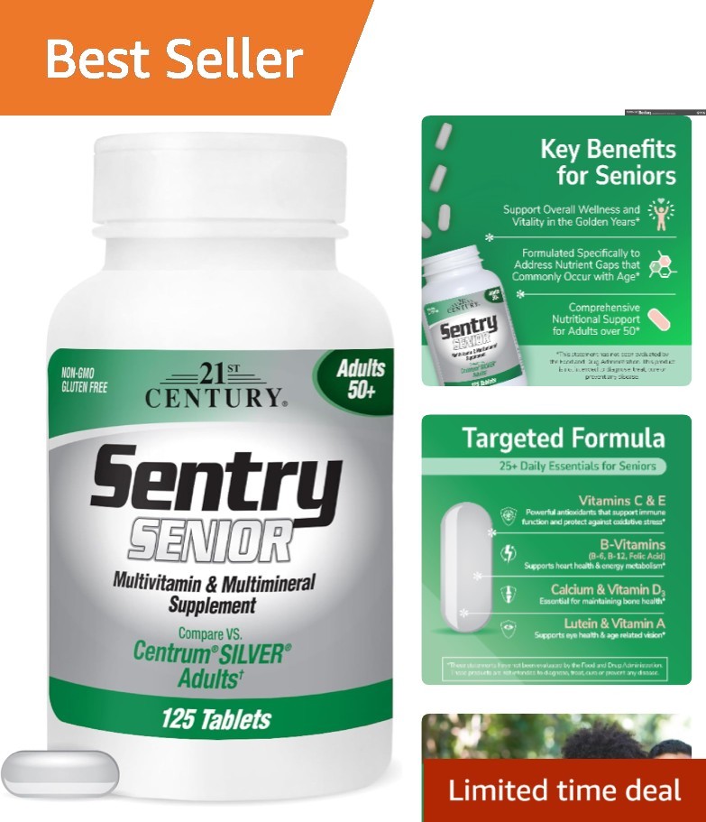 Sentry Senior Multivitamins, 125-Count Tablets – Nutrients for Active Lifestyles