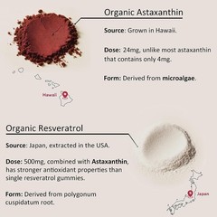 Astaxanthin Supplements 24mg Gummies with Resveratrol, 60 Count (Pack of 2)