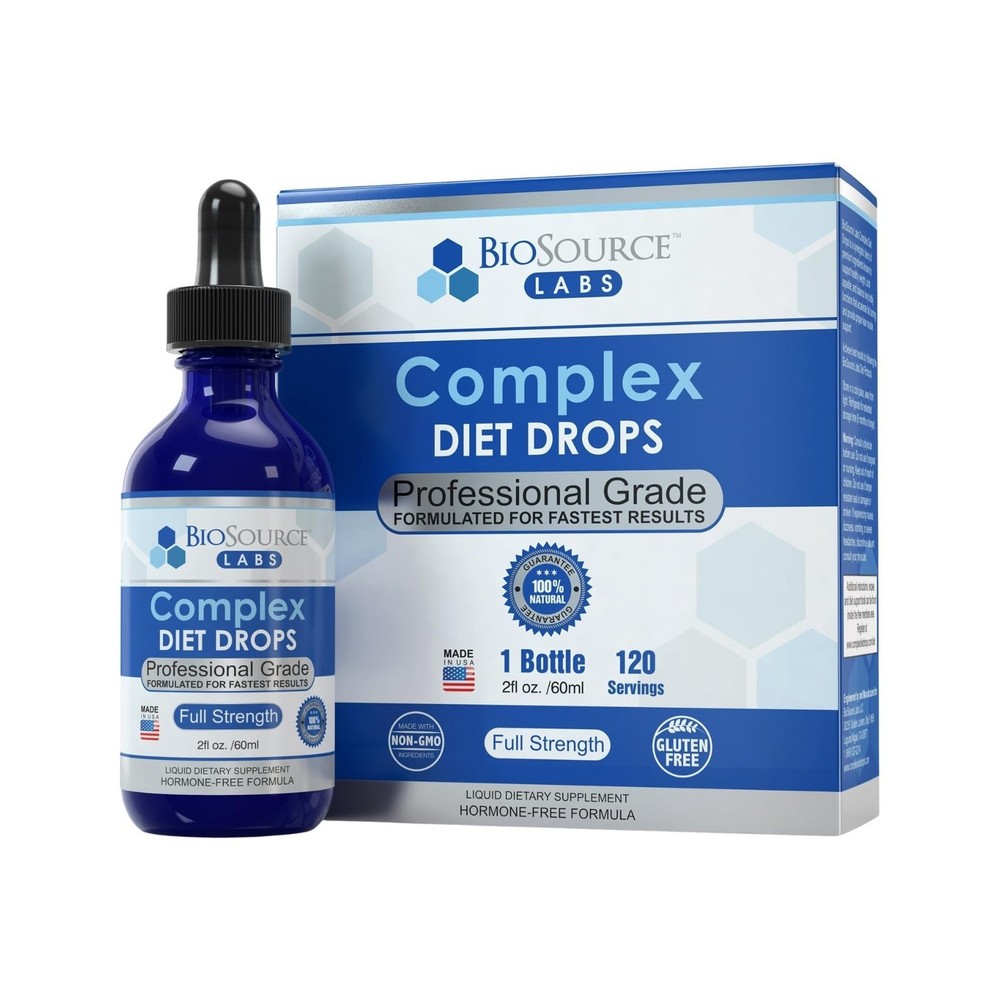 Complex Diet Drops – Best Natural Drops for Men and Women (1 Bottle, 2 fl