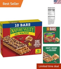 Delicious Peanut Butter Chocolate Wafer Bars – Pack of 10, 13 oz, 4g Protein